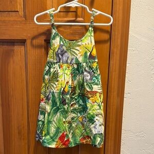 Jungle Adventure Kids Dress - Green Multicolor